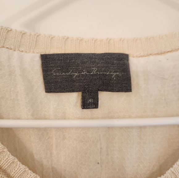 Anthro Sunday in Brooklyn Boho Layered Sleeveless Top Size M Beige #F191 - Picture 2 of 6